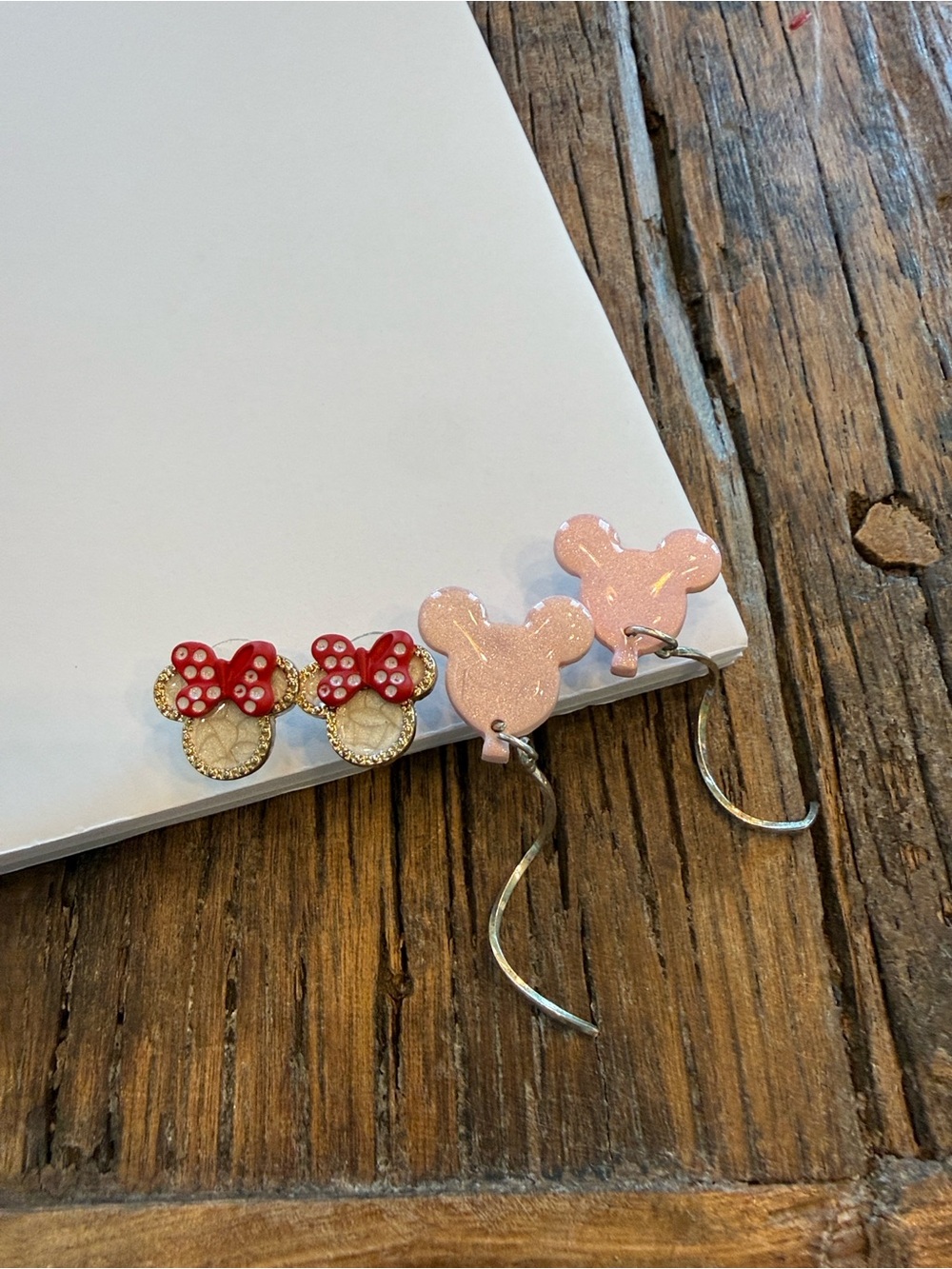 2 pair Disney Earrings, Mini studs and Mickey Balloons